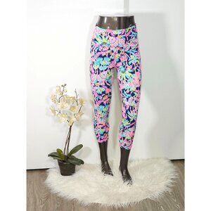 Lilly Pulitzer Oyster Bay Navy Seen And Herd 21" HighRise Crop Legging Sz S 2267